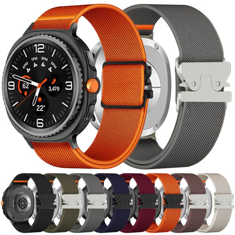 For Samsung Galaxy Watch8 / Watch8 Classic Parachute Buckle Stretch Nylon Watch Band(Orange) - Watch Bands by buy2fix | Online Shopping UK | buy2fix