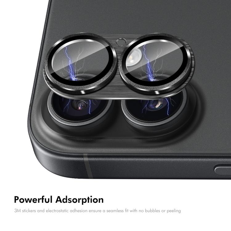 For iPhone 17 ENKAY Anti-reflection Camera Lens Brushed Aluminium Alloy Tempered Glass Film(Black) - iPhone 17 Tempered Glass by ENKAY | Online Shopping UK | buy2fix