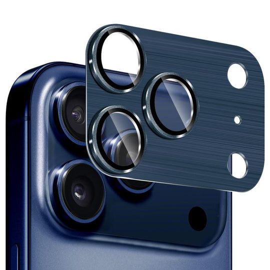 For iPhone 17 Pro Max ENKAY Anti-reflection Camera Lens Brushed Aluminium Alloy Tempered Glass Film(Blue)