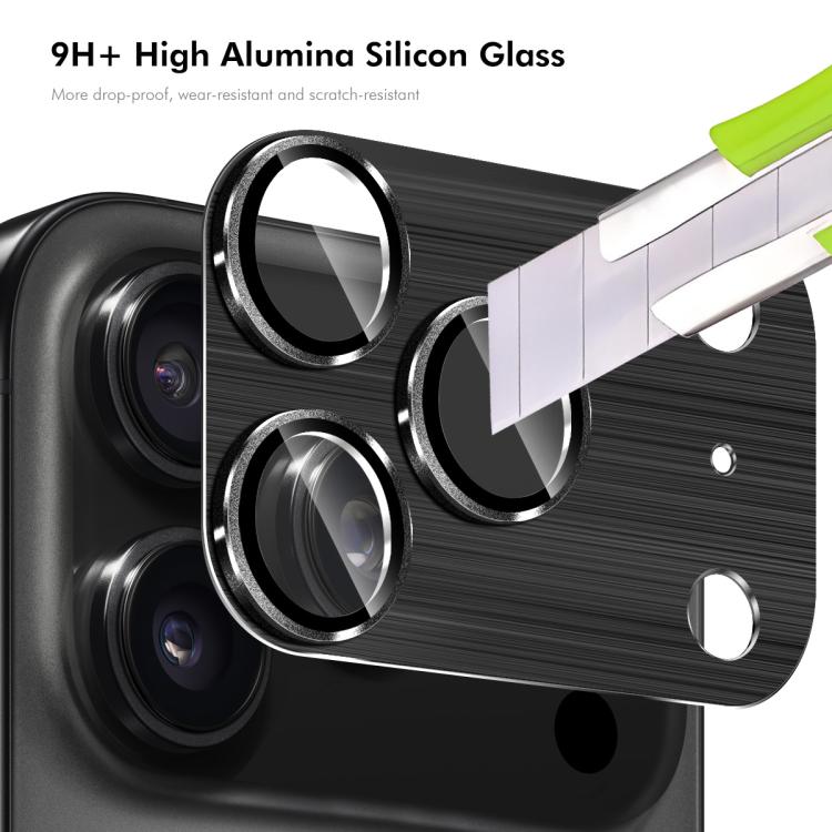 For iPhone 17 Pro Max ENKAY Anti-reflection Camera Lens Brushed Aluminium Alloy Tempered Glass Film(Orange) - iPhone 17 Pro Max Tempered Glass by ENKAY | Online Shopping UK | buy2fix