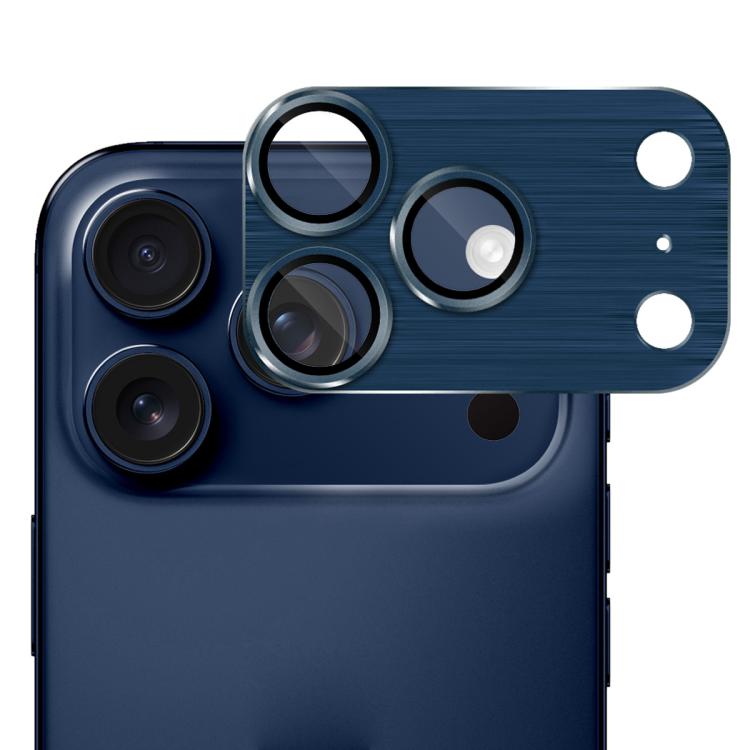 For iPhone 17 Pro ENKAY Anti-reflection Camera Lens Brushed Aluminium Alloy Tempered Glass Film(Blue) - iPhone 17 Pro Tempered Glass by ENKAY | Online Shopping UK | buy2fix