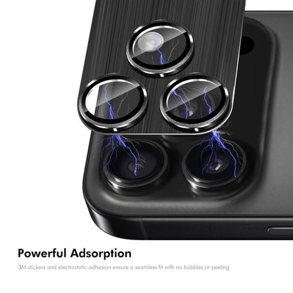For iPhone 17 Pro ENKAY Anti-reflection Camera Lens Brushed Aluminium Alloy Tempered Glass Film(Titanium Golden) - iPhone 17 Pro Tempered Glass by ENKAY | Online Shopping UK | buy2fix