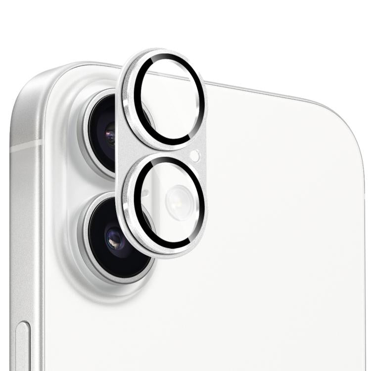 For iPhone 17 ENKAY Anti-reflection Camera Lens Frosted Armor Aluminium Alloy Tempered Glass Film(Silver) - iPhone 17 Tempered Glass by ENKAY | Online Shopping UK | buy2fix
