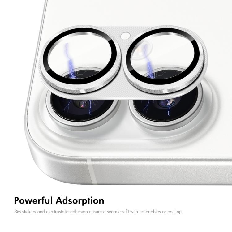 For iPhone 17 ENKAY CD Texture Aluminium Alloy Tempered Glass Lens Cover Film(Black) - iPhone 17 Tempered Glass by ENKAY | Online Shopping UK | buy2fix