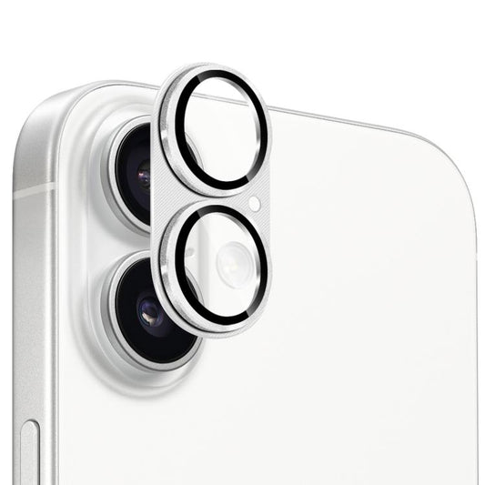 For iPhone 17 ENKAY CD Texture Aluminium Alloy Tempered Glass Lens Cover Film(Silver) - iPhone 17 Tempered Glass by ENKAY | Online Shopping UK | buy2fix