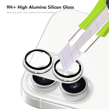 For iPhone 17 ENKAY CD Texture Aluminium Alloy Tempered Glass Lens Cover Film(Light Blue) - iPhone 17 Tempered Glass by ENKAY | Online Shopping UK | buy2fix