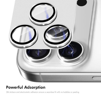 For iPhone 17 Pro ENKAY CD Texture Aluminium Alloy Tempered Glass Lens Cover Film(Blue) - iPhone 17 Pro Tempered Glass by ENKAY | Online Shopping UK | buy2fix