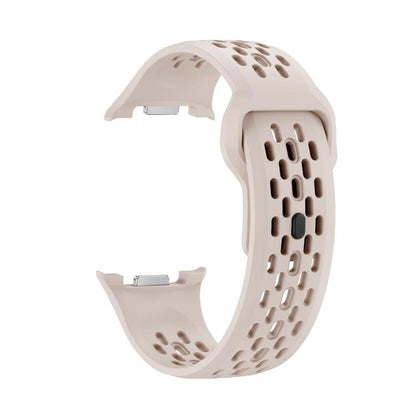 For Samsung Galaxy Watch8 40mm Rhombic Texture Bezel and Black Reverse Buckle Silicone Watch Band(Starlight Silver) - Watch Bands by buy2fix | Online Shopping UK | buy2fix