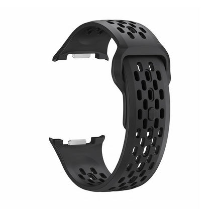 For Samsung Galaxy Watch8 40mm Rhombic Texture Bezel and Black Reverse Buckle Silicone Watch Band(Black Silver) - Watch Bands by buy2fix | Online Shopping UK | buy2fix