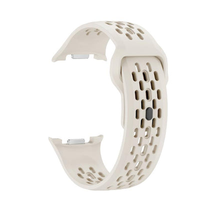 For Samsung Galaxy Watch8 40mm Rhombic Texture Bezel and Black Reverse Buckle Silicone Watch Band(Beige Black) - Watch Bands by buy2fix | Online Shopping UK | buy2fix