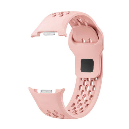 For Samsung Galaxy Watch8 40mm Rhombic Texture Bezel and Black Reverse Buckle Silicone Watch Band(Pink Rose Gold) - Watch Bands by buy2fix | Online Shopping UK | buy2fix