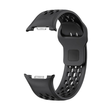 For Samsung Galaxy Watch8 40mm Diamond Bezel and Black Reverse Buckle Silicone Watch Band(Black Black) - Watch Bands by buy2fix | Online Shopping UK | buy2fix