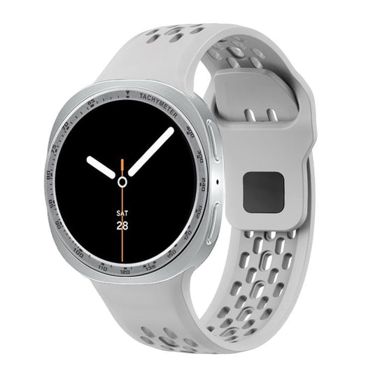 For Samsung Galaxy Watch8 44mm Speed Bezel and Black Reverse Buckle Silicone Watch Band(Gray Silver) - Watch Bands by buy2fix | Online Shopping UK | buy2fix