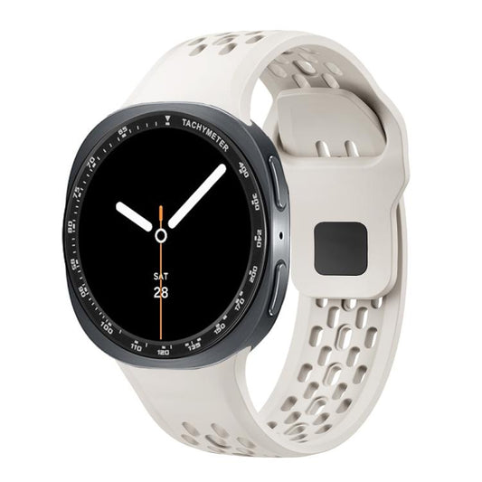 For Samsung Galaxy Watch8 44mm Speed Bezel and Black Reverse Buckle Silicone Watch Band(Beige Black) - Watch Bands by buy2fix | Online Shopping UK | buy2fix