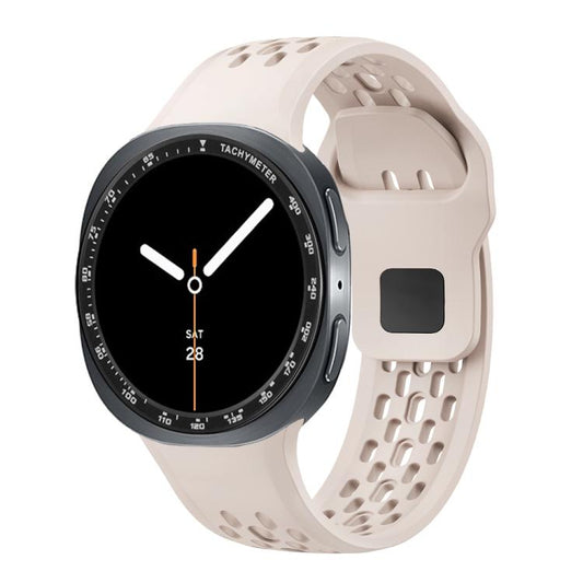 For Samsung Galaxy Watch8 44mm Speed Bezel and Black Reverse Buckle Silicone Watch Band(Starlight Black) - Watch Bands by buy2fix | Online Shopping UK | buy2fix
