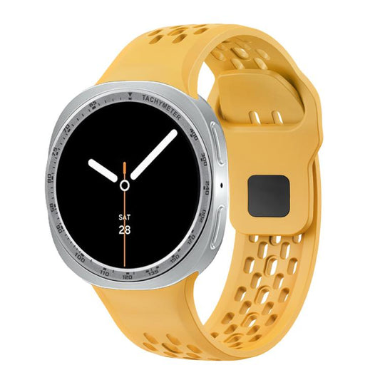 For Samsung Galaxy Watch8 40mm Speed Bezel and Black Reverse Buckle Silicone Watch Band(Yellow Silver) - Watch Bands by buy2fix | Online Shopping UK | buy2fix