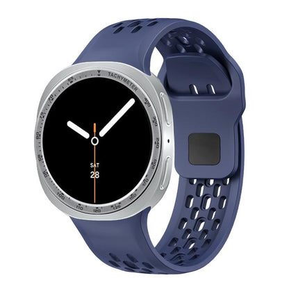 For Samsung Galaxy Watch8 40mm Speed Bezel and Black Reverse Buckle Silicone Watch Band(Midnight Blue Silver) - Watch Bands by buy2fix | Online Shopping UK | buy2fix