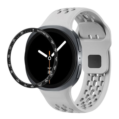 For Samsung Galaxy Watch8 40mm Speed Bezel and Black Reverse Buckle Silicone Watch Band(Gray Black) - Watch Bands by buy2fix | Online Shopping UK | buy2fix