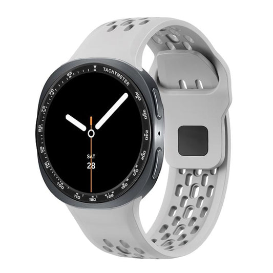 For Samsung Galaxy Watch8 40mm Speed Bezel and Black Reverse Buckle Silicone Watch Band(Gray Black) - Watch Bands by buy2fix | Online Shopping UK | buy2fix