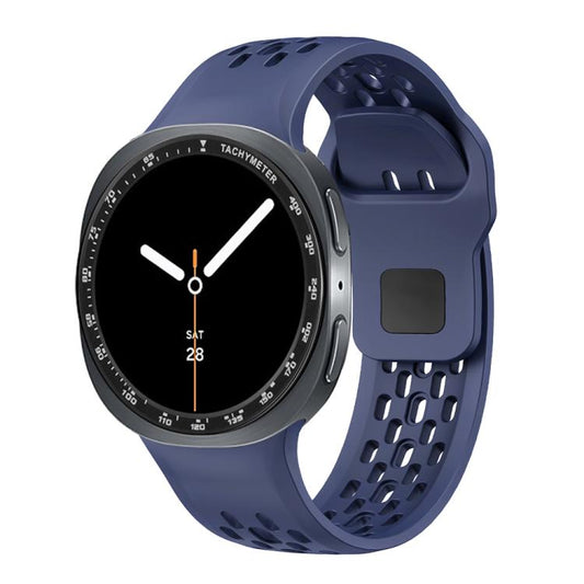 For Samsung Galaxy Watch8 40mm Speed Bezel and Black Reverse Buckle Silicone Watch Band(Midnight Blue Black) - Watch Bands by buy2fix | Online Shopping UK | buy2fix
