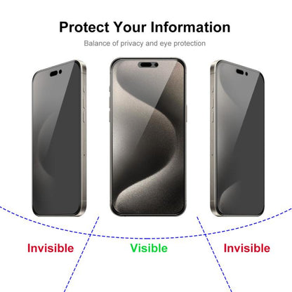 For iPhone 15 JUNSUNMAY 25pcs Silk Print Full Coverage Privacy Tempered Glass Film - iPhone 15 Tempered Glass by JUNSUNMAY | Online Shopping UK | buy2fix