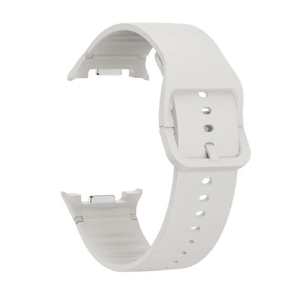 For Samsung Galaxy Watch8 40mm Speed Bezel and Solid Color Stitched Silicone Watch Band(Lime White Silver) - Watch Bands by buy2fix | Online Shopping UK | buy2fix
