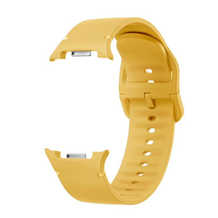 For Samsung Galaxy Watch8 40mm Speed Bezel and Solid Color Stitched Silicone Watch Band(Official Yellow Silver) - Watch Bands by buy2fix | Online Shopping UK | buy2fix