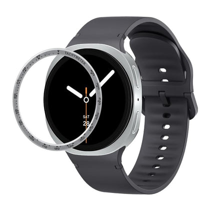For Samsung Galaxy Watch8 40mm Speed Bezel and Solid Color Stitched Silicone Watch Band(Dark Gray Silver) - Watch Bands by buy2fix | Online Shopping UK | buy2fix