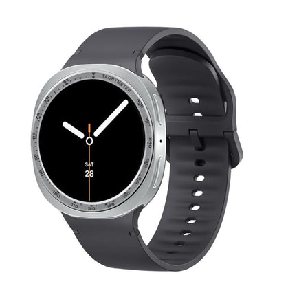 For Samsung Galaxy Watch8 40mm Speed Bezel and Solid Color Stitched Silicone Watch Band(Dark Gray Silver) - Watch Bands by buy2fix | Online Shopping UK | buy2fix