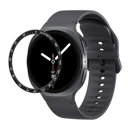 For Samsung Galaxy Watch8 40mm Speed Bezel and Solid Color Stitched Silicone Watch Band(Dark Gray Black) - Watch Bands by buy2fix | Online Shopping UK | buy2fix