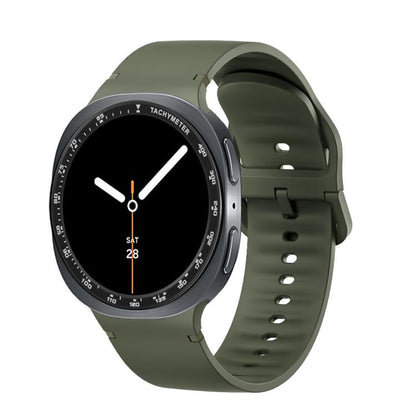 For Samsung Galaxy Watch8 40mm Speed Bezel and Solid Color Stitched Silicone Watch Band(Army Green Black) - Watch Bands by buy2fix | Online Shopping UK | buy2fix