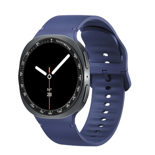 For Samsung Galaxy Watch8 40mm Speed Bezel and Solid Color Stitched Silicone Watch Band(Midnight Blue Black) - Watch Bands by buy2fix | Online Shopping UK | buy2fix