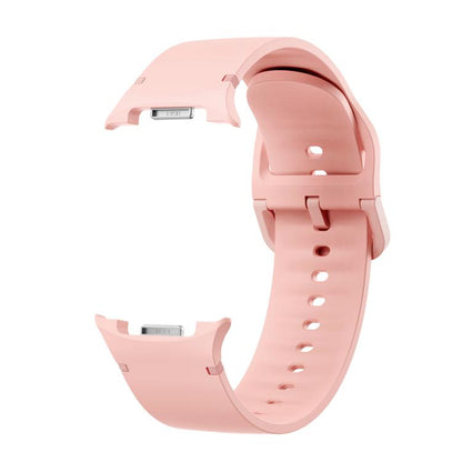 For Samsung Galaxy Watch8 40mm Diamond Bezel and Solid Color Stitched Silicone Watch Band(Pink Rose Gold) - Watch Bands by buy2fix | Online Shopping UK | buy2fix