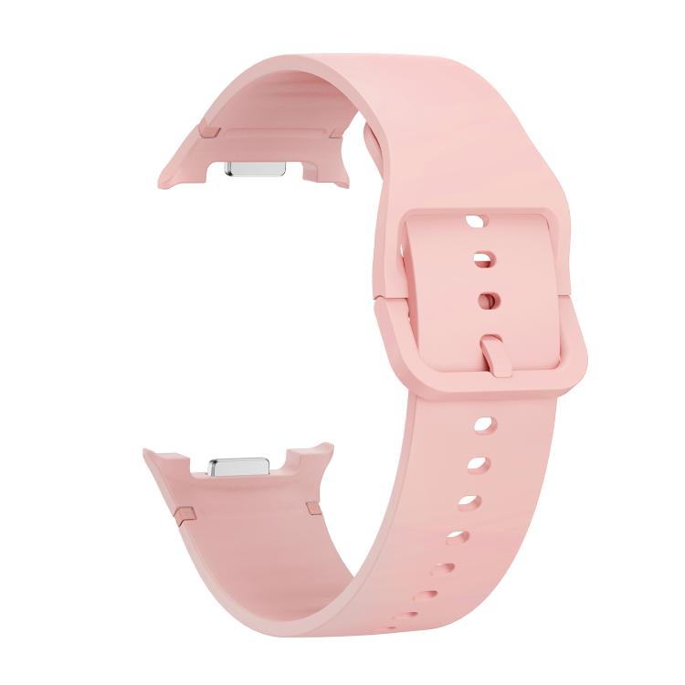 For Samsung Galaxy Watch8 40mm Diamond Bezel and Solid Color Stitched Silicone Watch Band(Pink Rose Gold) - Watch Bands by buy2fix | Online Shopping UK | buy2fix