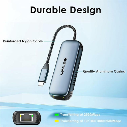 WAVLINK NWU330GD Support 95W PD Output USB-C to RJ45 2.5Gbps Network Converter - USB Network Adapter by WAVLINK | Online Shopping UK | buy2fix
