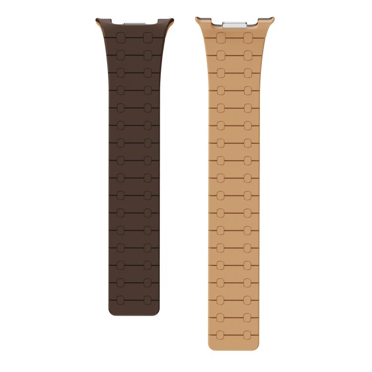 For Samsung Galaxy Watch8 / Watch8 Classic Integrated Magnetic Silicone Watch Band(Dark Brown+Light Brown) - Watch Bands by buy2fix | Online Shopping UK | buy2fix
