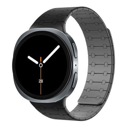 For Samsung Galaxy Watch8 / Watch8 Classic Integrated Magnetic Silicone Watch Band(Black+Gray) - Watch Bands by buy2fix | Online Shopping UK | buy2fix