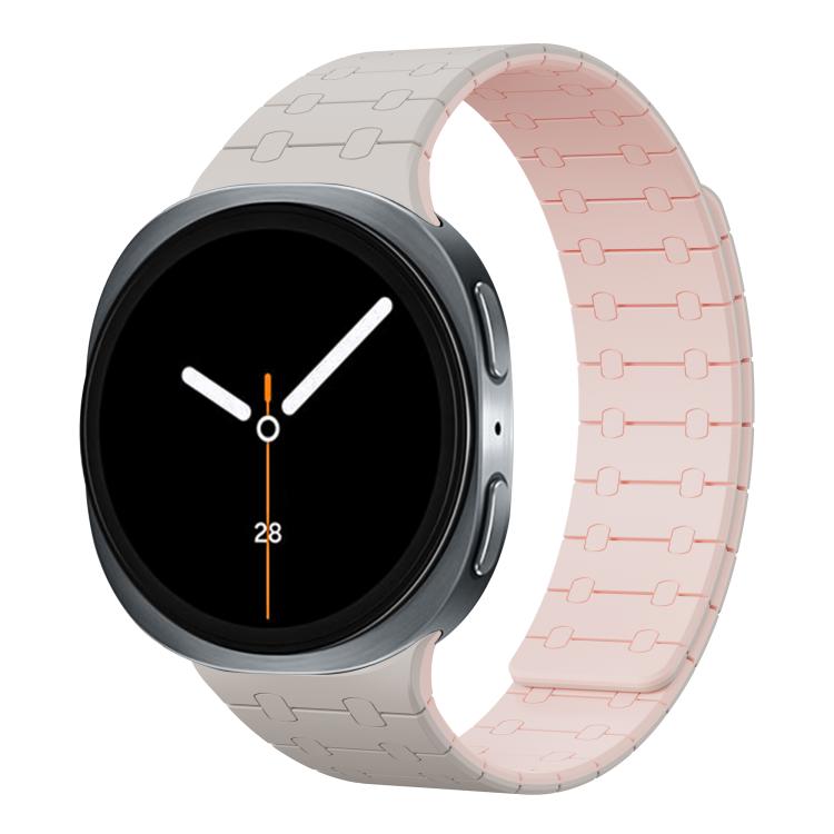 For Samsung Galaxy Watch8 / Watch8 Classic Integrated Magnetic Silicone Watch Band(Starlight+Pink) - Watch Bands by buy2fix | Online Shopping UK | buy2fix