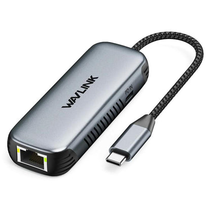 WAVLINK NWU340GD With 95W Charging Port 5Gbps USB-C to RJ45 Ethernet Adapter Converter - USB Network Adapter by WAVLINK | Online Shopping UK | buy2fix