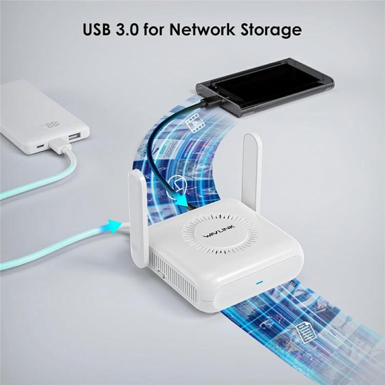 WAVLINK WNT100X3  AX3000 160MHz MU-MIMO OFDMA VPN Dual Band WiFi 6 Travel Router, Color:UK Plug - Wireless Routers by WAVLINK | Online Shopping UK | buy2fix