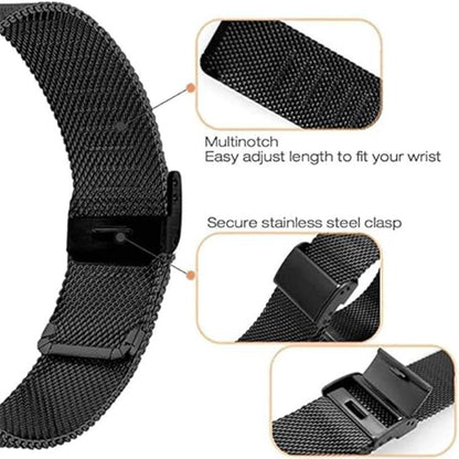 For Garmin Venu X1 Double Buckle Milanese Stainless Steel Watch Band(Black) - Watch Bands by buy2fix | Online Shopping UK | buy2fix