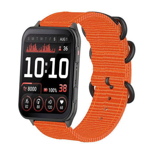 For Garmin Venu X1 Ring Buckle Nylon Canvas Watch Band(Orange) - Watch Bands by buy2fix | Online Shopping UK | buy2fix