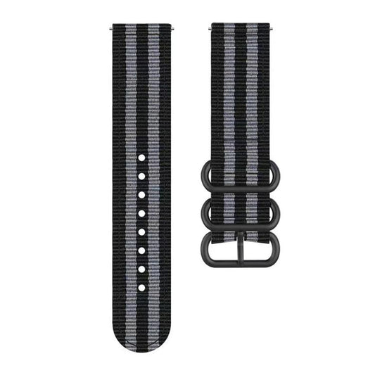 For Garmin Venu X1 Ring Buckle Nylon Canvas Watch Band(Black Gray) - Watch Bands by buy2fix | Online Shopping UK | buy2fix