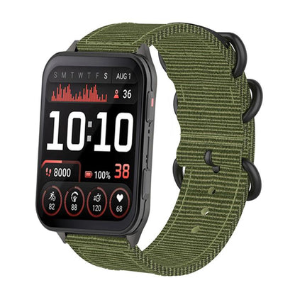 For Garmin Venu X1 Ring Buckle Nylon Canvas Watch Band(Army Green) - Watch Bands by buy2fix | Online Shopping UK | buy2fix