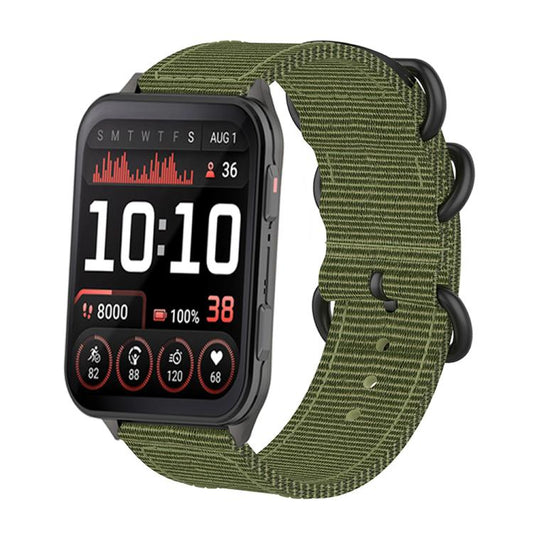 For Garmin Venu X1 Ring Buckle Nylon Canvas Watch Band(Army Green) - Watch Bands by buy2fix | Online Shopping UK | buy2fix