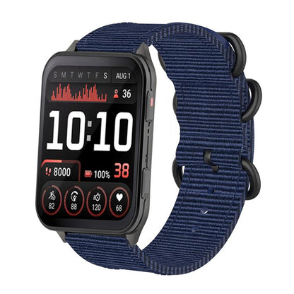 For Garmin Venu X1 Ring Buckle Nylon Canvas Watch Band(Midnight Blue) - Watch Bands by buy2fix | Online Shopping UK | buy2fix