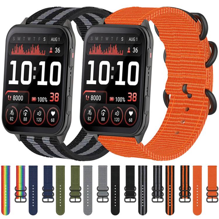 For Garmin Venu X1 Ring Buckle Nylon Canvas Watch Band(Black) - Watch Bands by buy2fix | Online Shopping UK | buy2fix