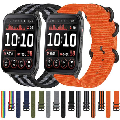 For Garmin Venu X1 Ring Buckle Nylon Canvas Watch Band(Gray) - Watch Bands by buy2fix | Online Shopping UK | buy2fix