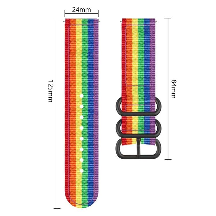 For Garmin Venu X1 Ring Buckle Nylon Canvas Watch Band(Rainbow) - Watch Bands by buy2fix | Online Shopping UK | buy2fix