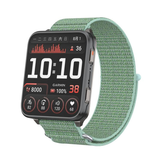 For Garmin Venu X1 Two Section Metal Ring Nylon Hook and Loop Fastener Watch Band(Aqua) - Watch Bands by buy2fix | Online Shopping UK | buy2fix